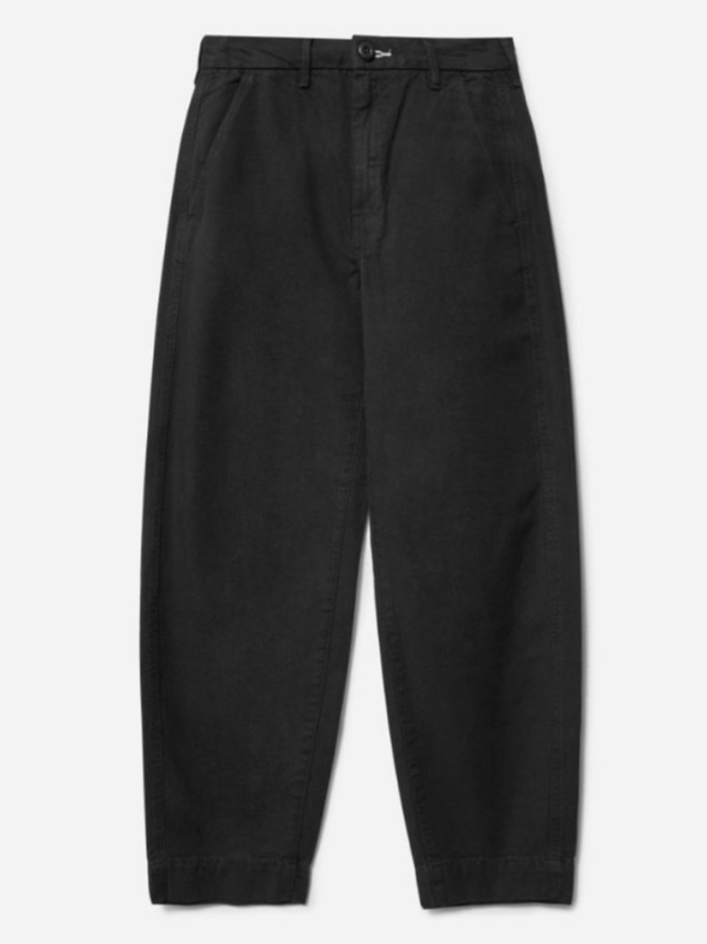 Everlane Curved Canvas Pant Sz 2 Black Cotton Minimalist Neutral Capsule Classic